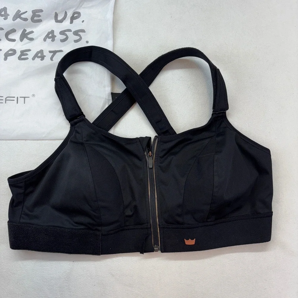 Shefit Ultimate Sports Bra Black‎ High Impact Adjustable Front Zip 3Luxe 110002